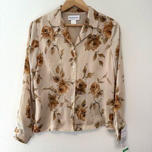 Vintage 90s Y2K Alfred Dunner Floral Blouse Size 10 NWT